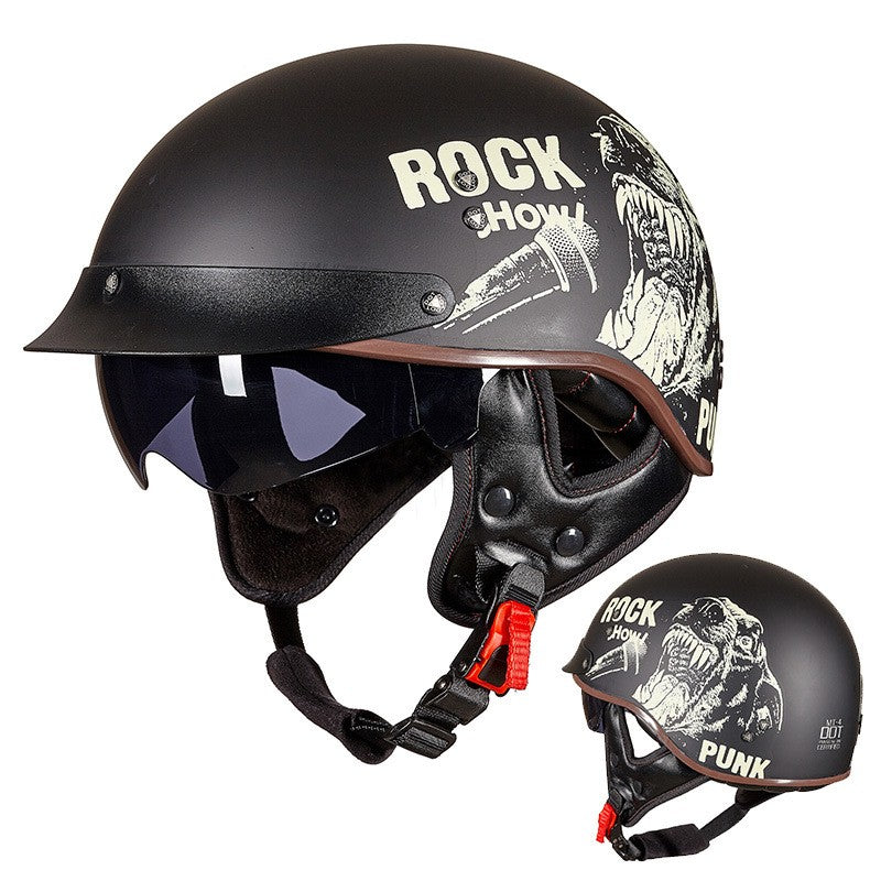 Casque respirant rétro moto
