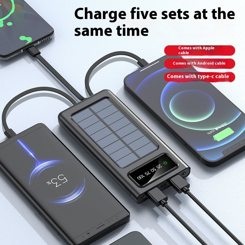 Avec câble à quatre fils Solar Energy Portable Batterie pour téléphones mobiles