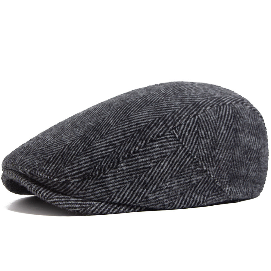 Beret Homme Anglais Vintage Newsboy Casual Herringbone Cap vers l'avant