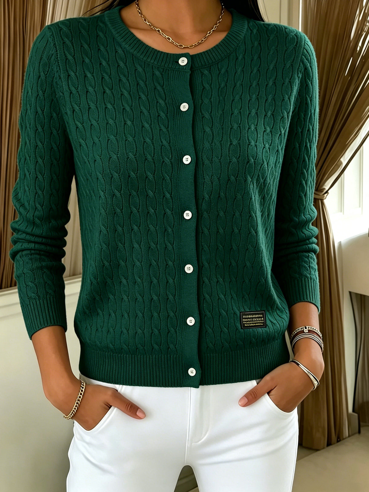 Women's long-sleeved button-up shirt