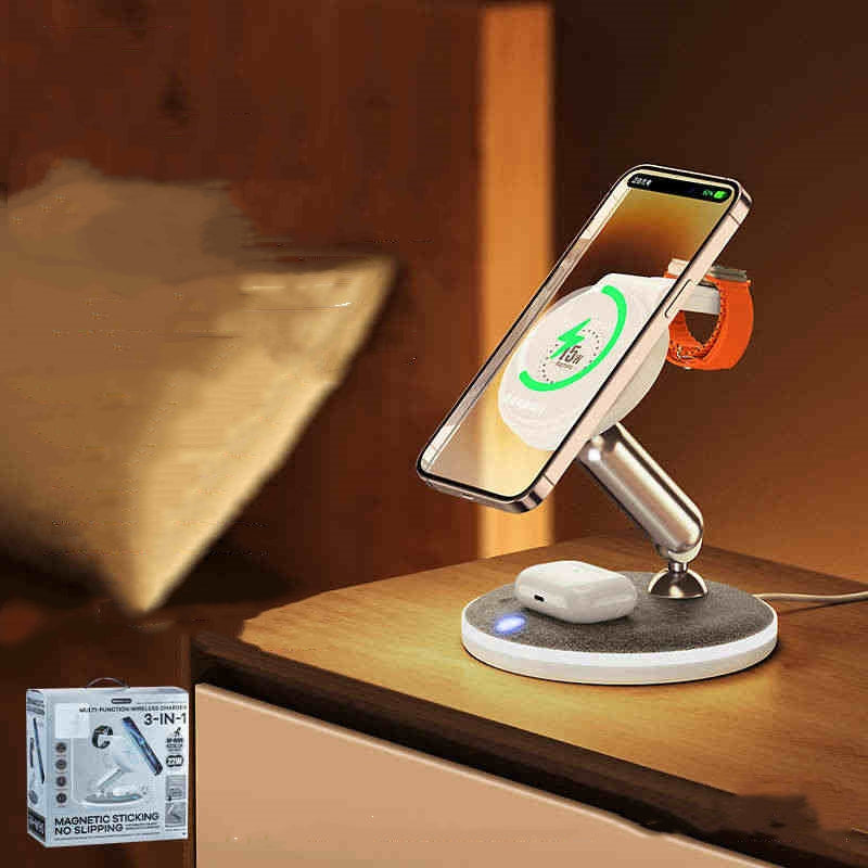 Chargeur sans fil multifonction W90 3-en-1 avec lumière