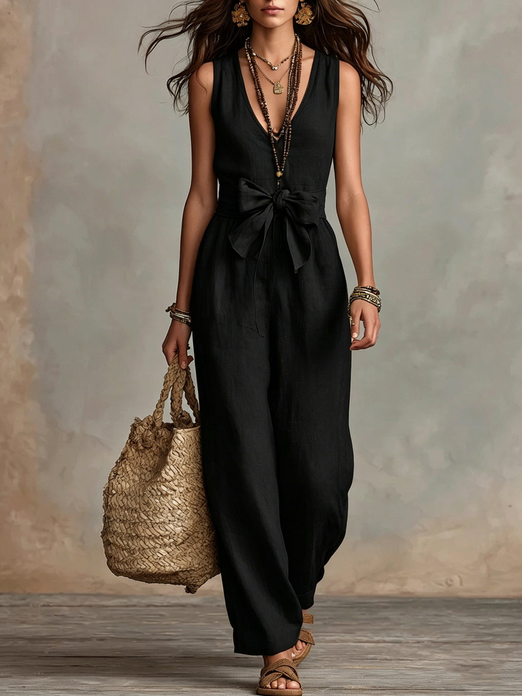 Robe de saut sans manches sans manches pour femmes avec un détail Bow