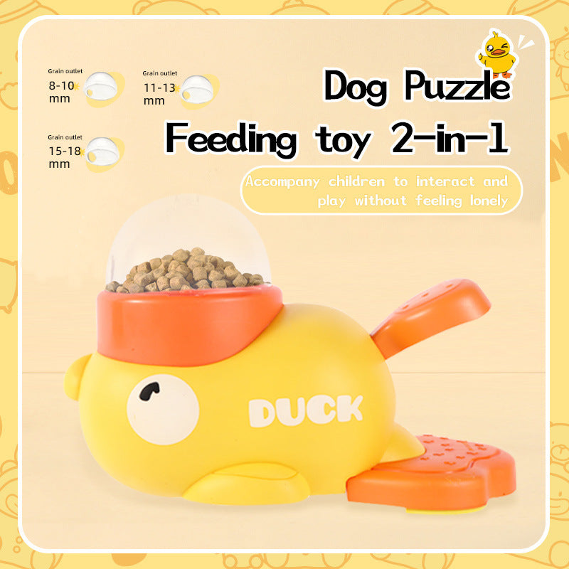 Dog Puzzle Feeder Interactive Pet Food Treat Dispenser Cartoon Duck Design Animaux antidérapants