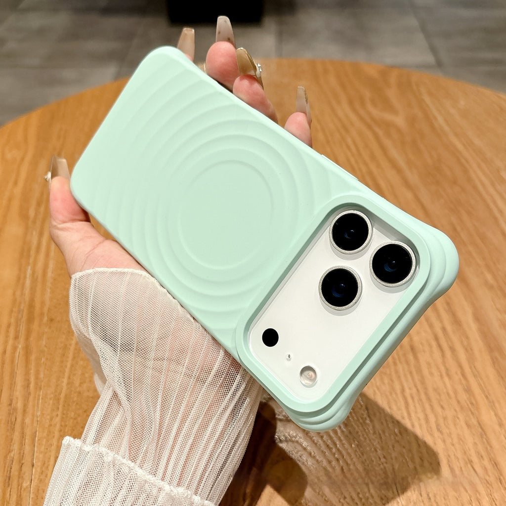 Wave Ripple Motif Aspiration magnétique Cas de téléphone liquide Silicone simple