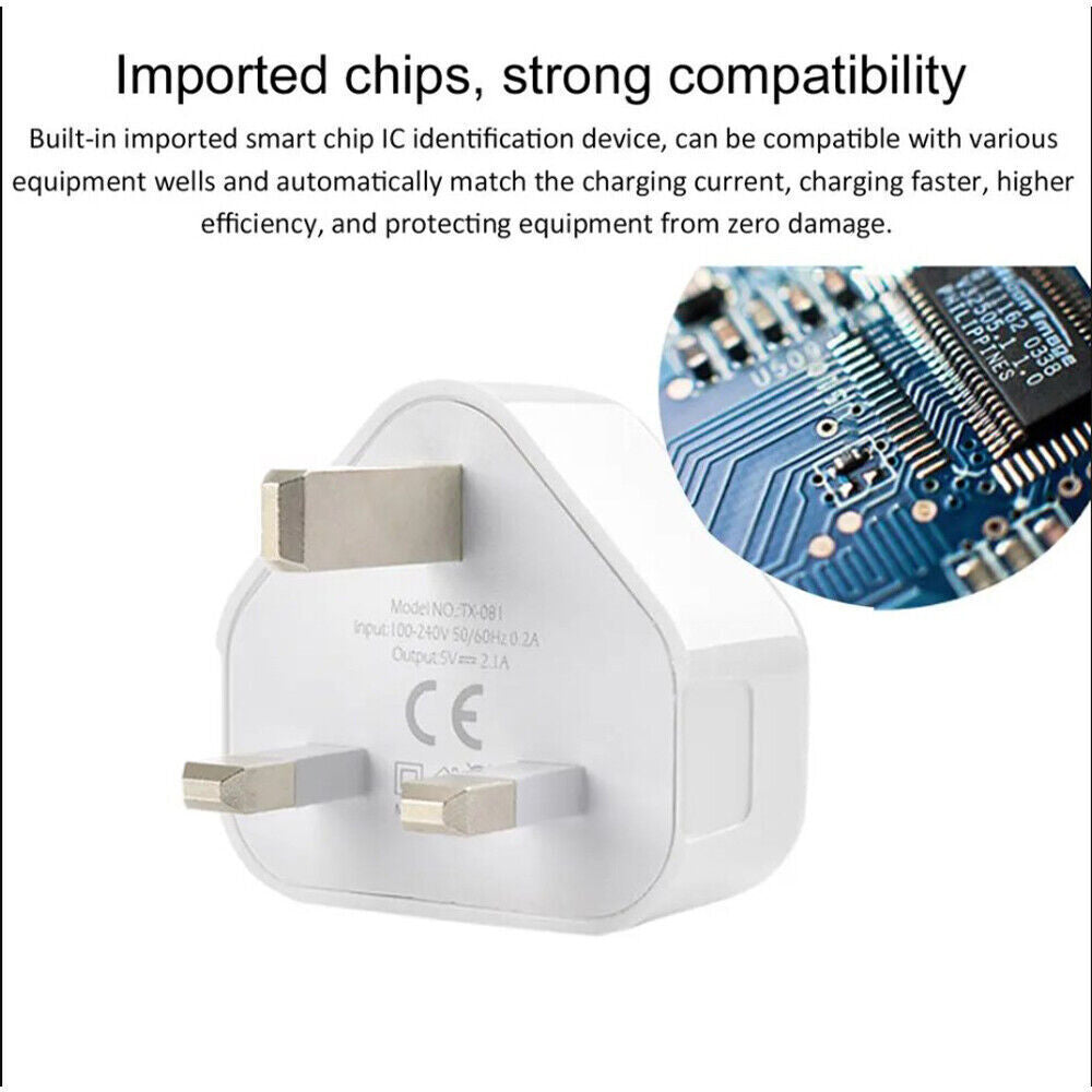 Adaptateur de secteur de prise USB 3 broches pour téléphones