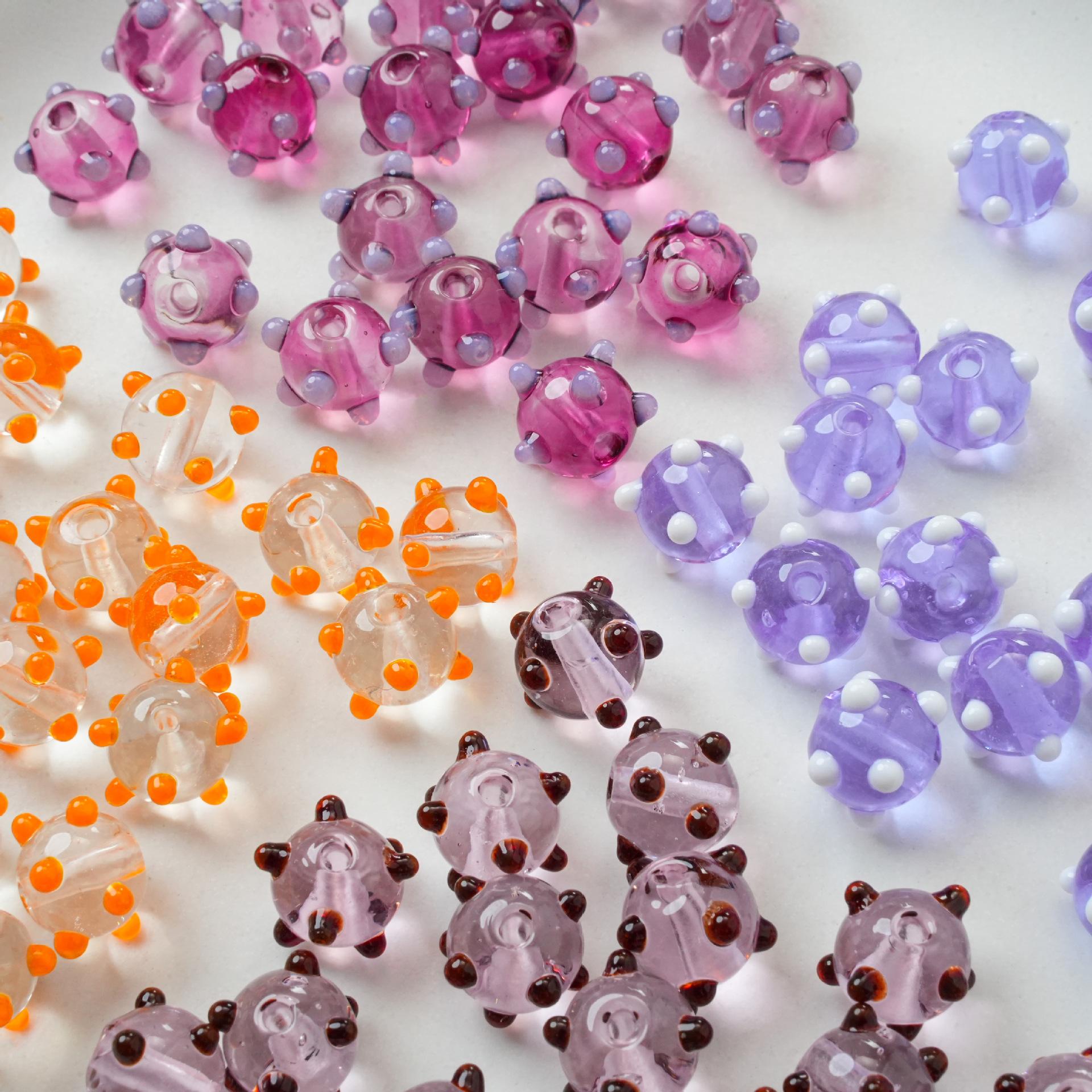 Perles en verre transparent à point de Polka pour les métiers de perles bricolage
