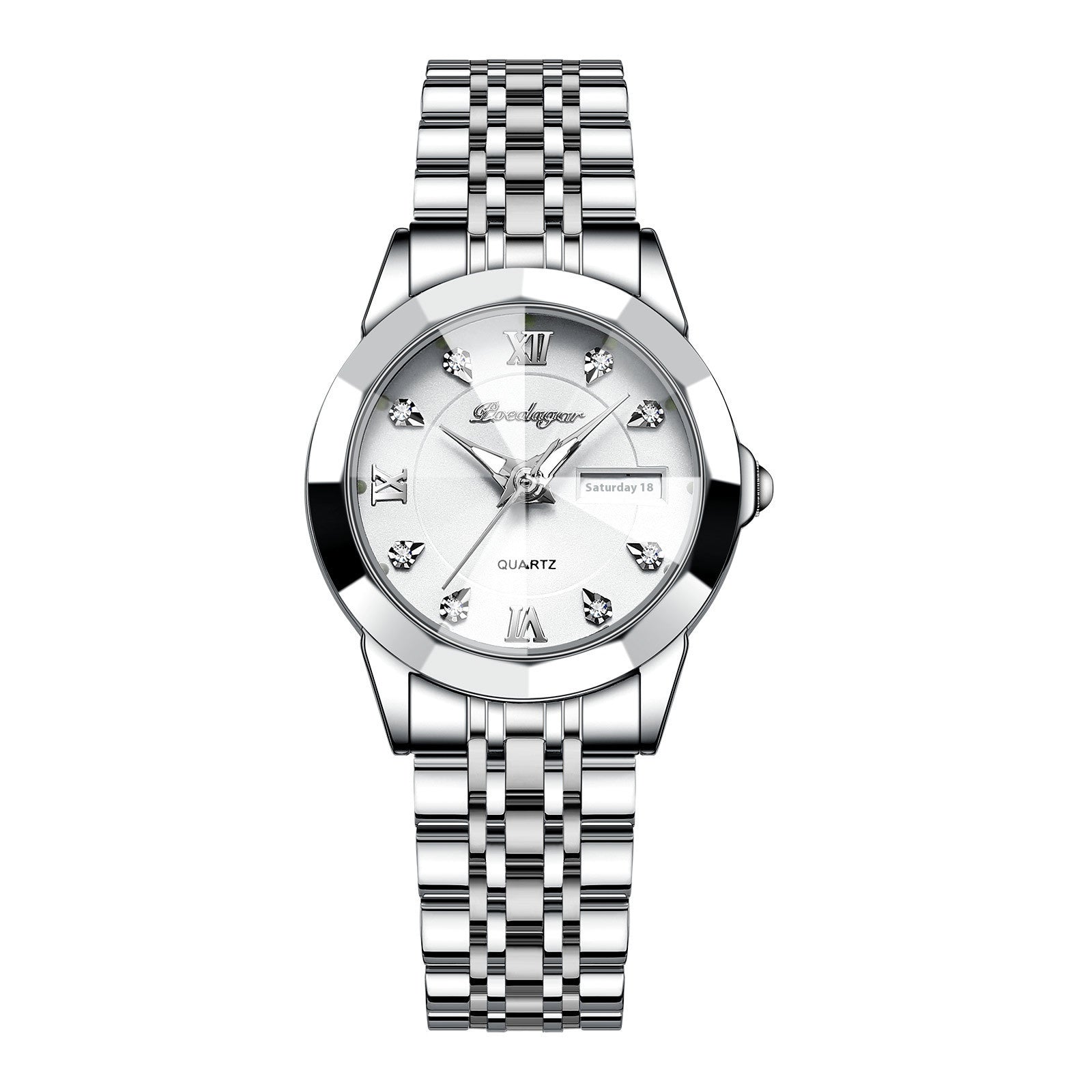 Femmes étanche double calendrier lumineux Wrist Watch