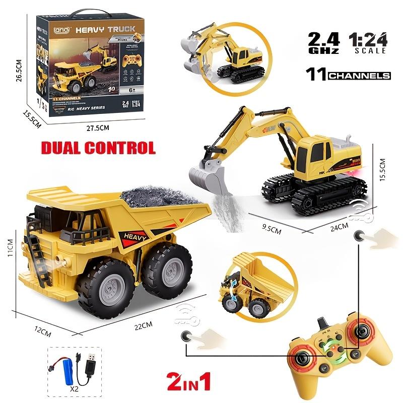 Ensemble de véhicules de construction d'excavatrice à télécommande Jouet de construction pédagogique pour enfant