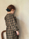 Robe Retro en Plaid des Enfants d'Automne