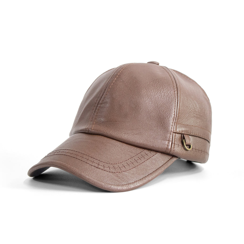 Chapeau de baseball en cuir PU printemps automne Modeable simple Snapback Hat pour les hommes