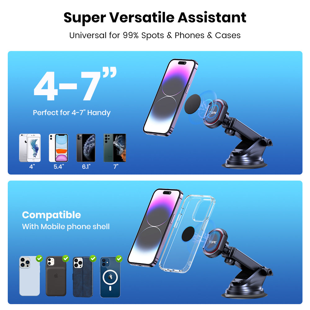 Support de téléphone portable universel pour la prise d'aspiration de voiture magnétique