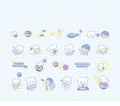 Waxy Ji Blue Série continue Stickers Decorative pour Tente Main Mignonne