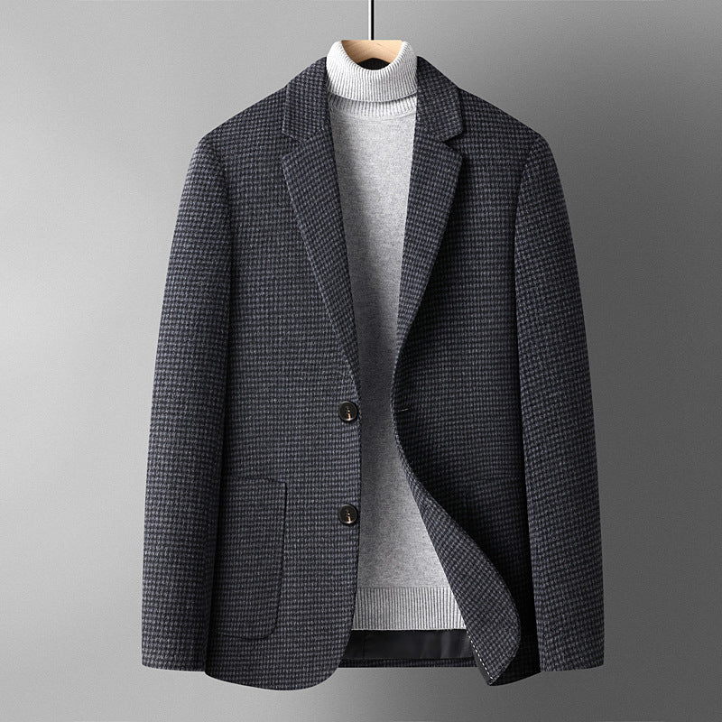 Automne et hiver Couleur solide Laine courte Woolen costume homme