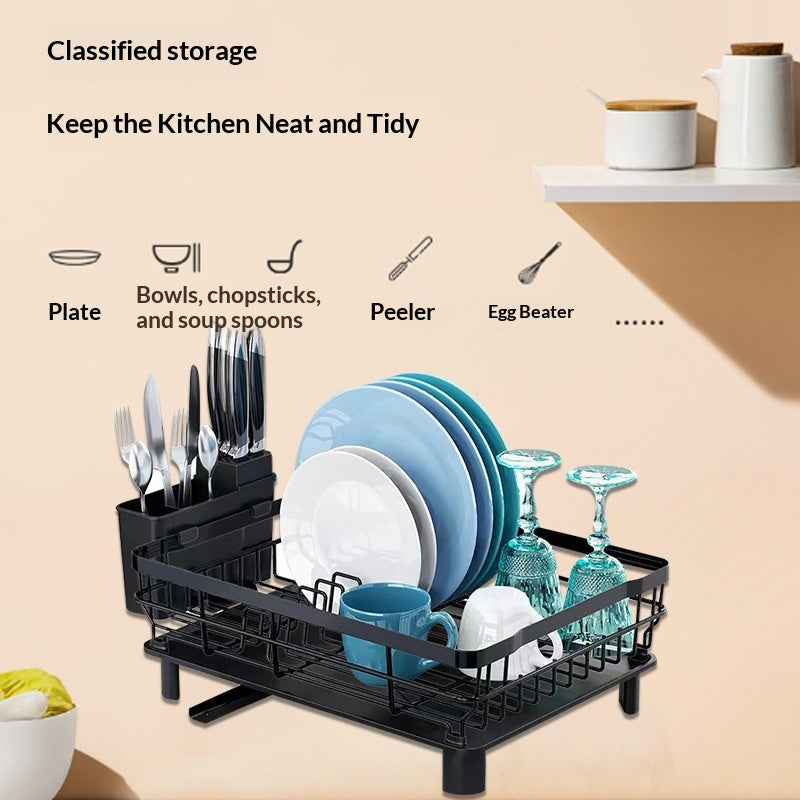 Rack de vaisselle de cuisine Multi-fonctionnel Bol et plaque Organisateur Utensile et Couverts Drainage R
