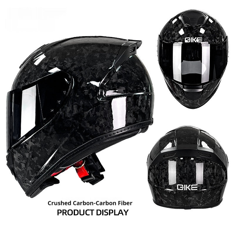 Casque de moto en fibre de carbone Personnalité de moto Léger Type de couverture complète