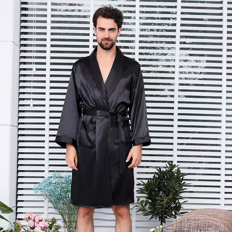 Hommes Short en soie d'été et chemise de nuit