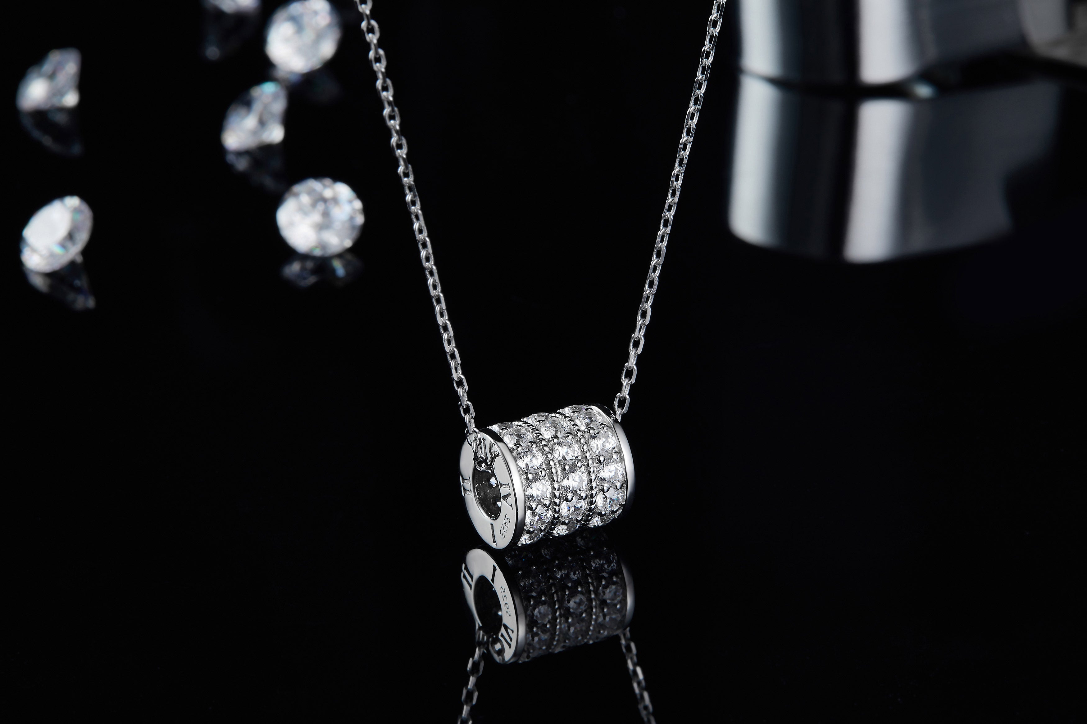 S925 Collier pendentif en acier inoxydable