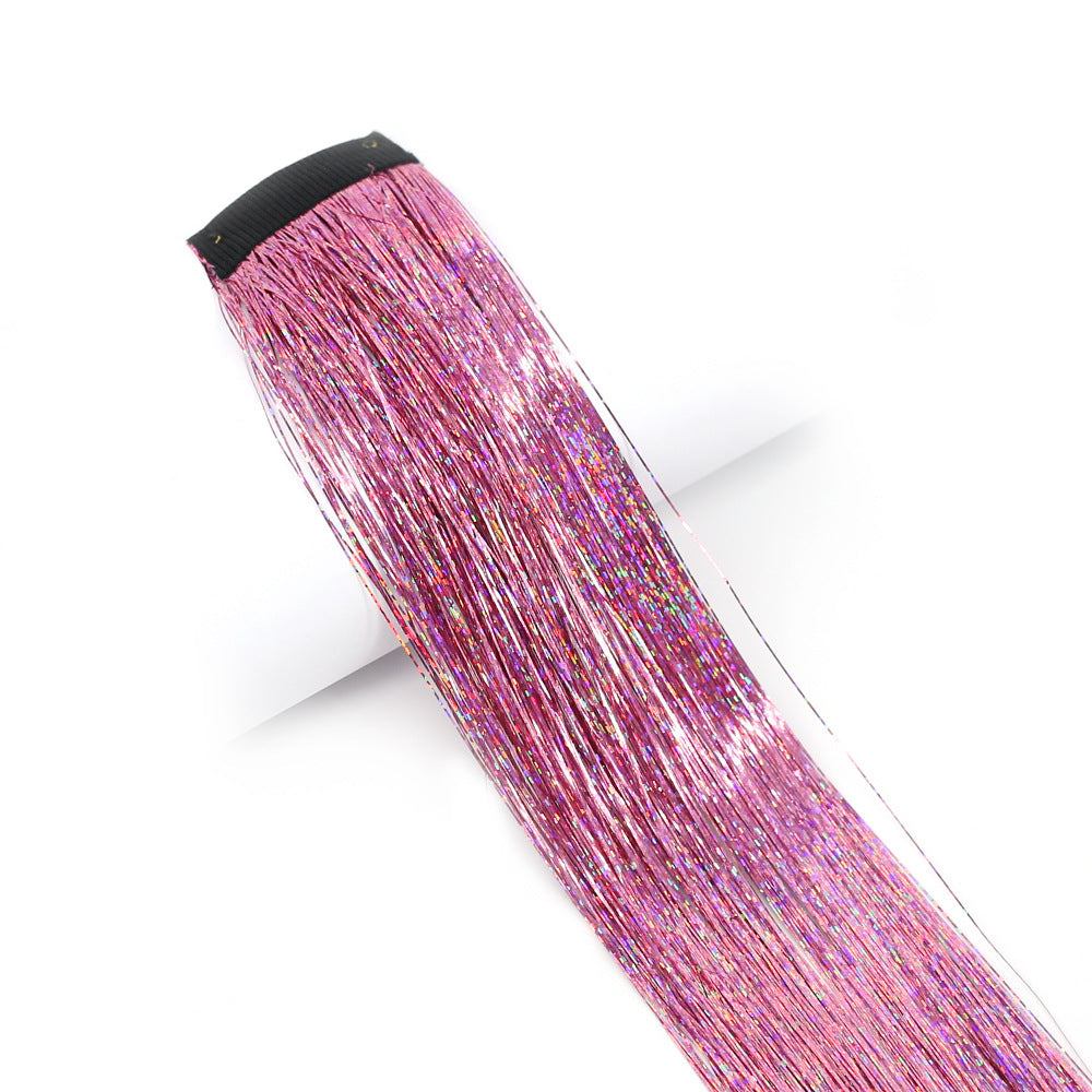 BB Clip-in Golden-Thread Perruque Shimmering Rainbow Extensions de cheveux