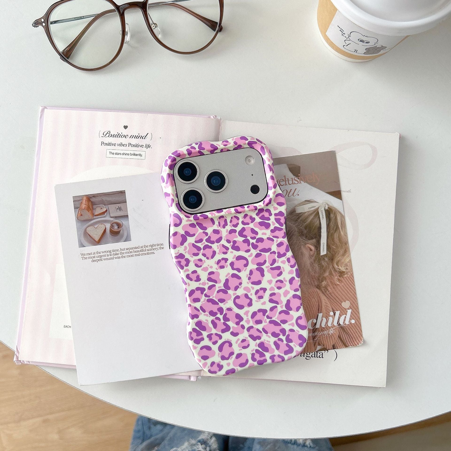 Bloc de couleur personnalisé Leopard Étui de film pour téléphone imprimé