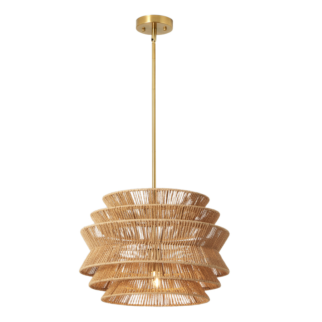 17.3" Feu pendentif en rotin