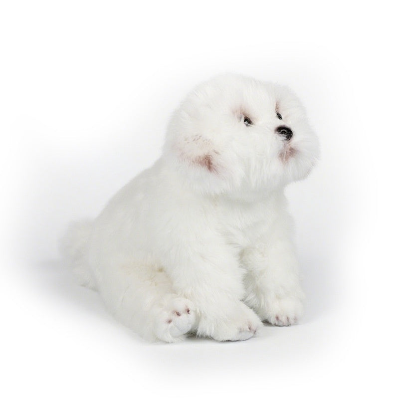 White Dog Figurine Toy Comfort Doll Birthday Gift