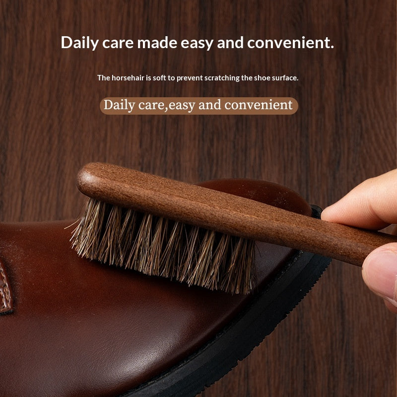 Brosse à chaussures en hêtre de hêtre de hêtre huilé et dépoussiéré