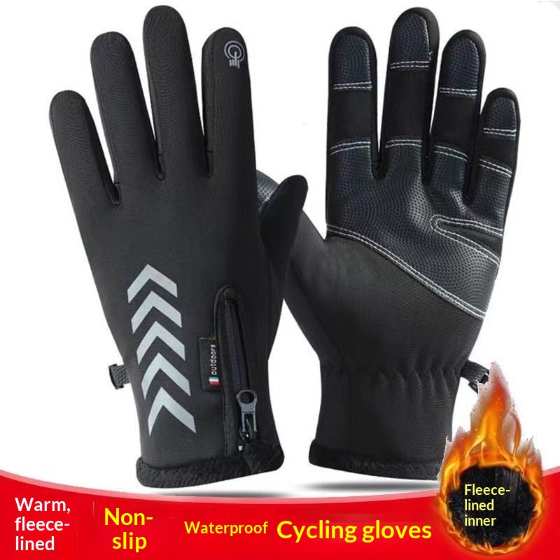 Gants de vélo thermique pour hommes compatibles avec les écrans tactiles