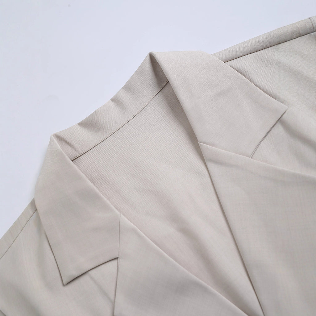 Mens Minimalist Blazer à manches courtes et pantalons