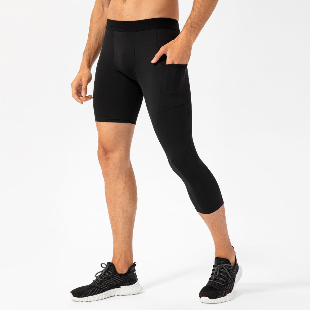 Pantalon de fitness à jambes simples pour hommes Longueur de la poche