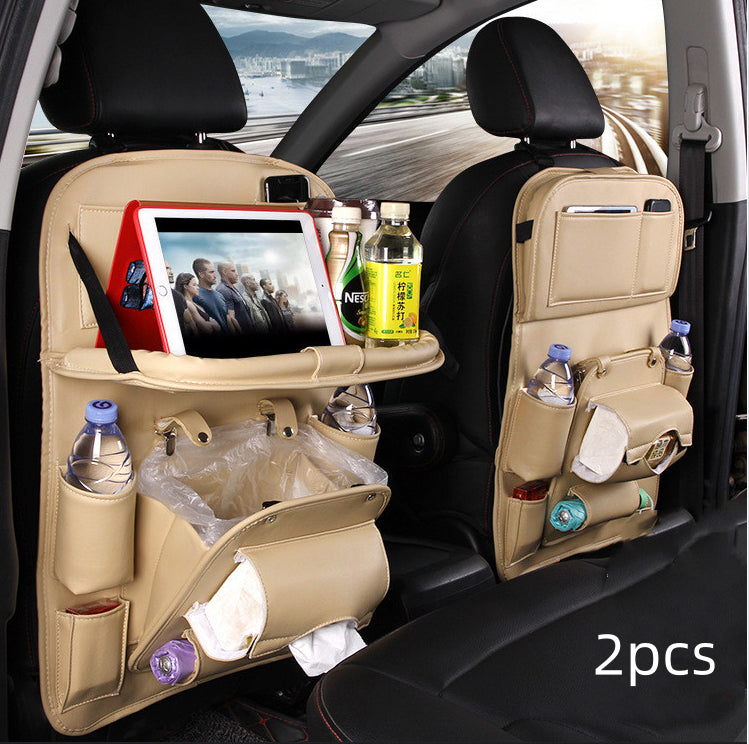 PU sac de rangement de voiture en cuir siège multifonction arrière plateau sac de suspension étanche