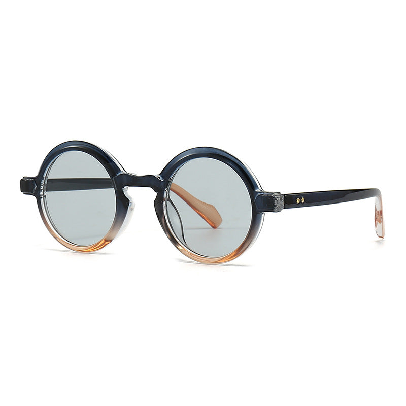 Lunettes de soleil européennes et américaines Retro Artistic Charm Style INS Lunettes de soleil rondes