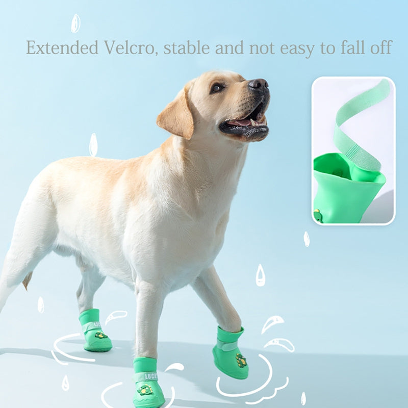 Rainshoe en caoutchouc antidérapant imperméable pour animaux de compagnie