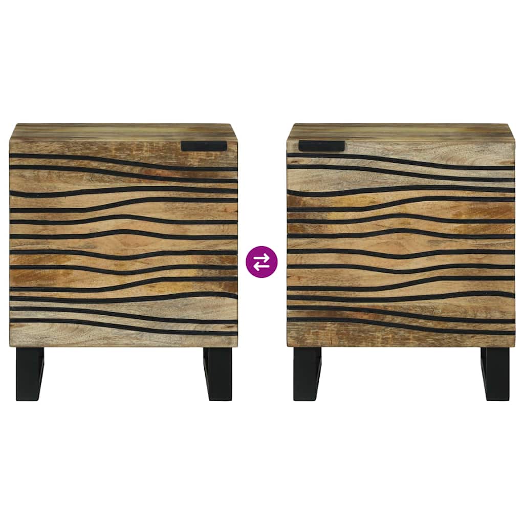 Table de chevet 2 pièces 40 x bois de mangue massif