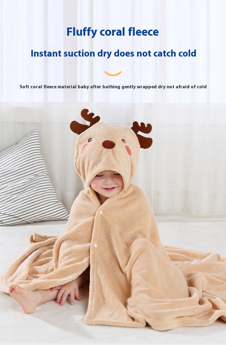 Serviette de bain pour enfants Cape Sèche-linge rapide Chandail à cape polaire Peigne de bain