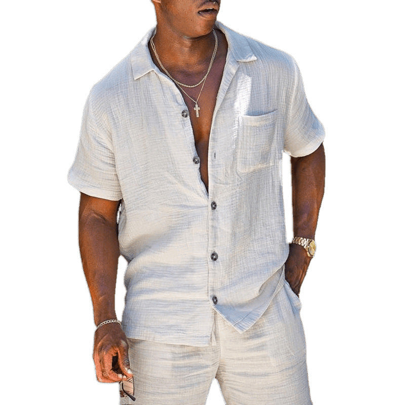 Chemise et shorts pour hommes en coton