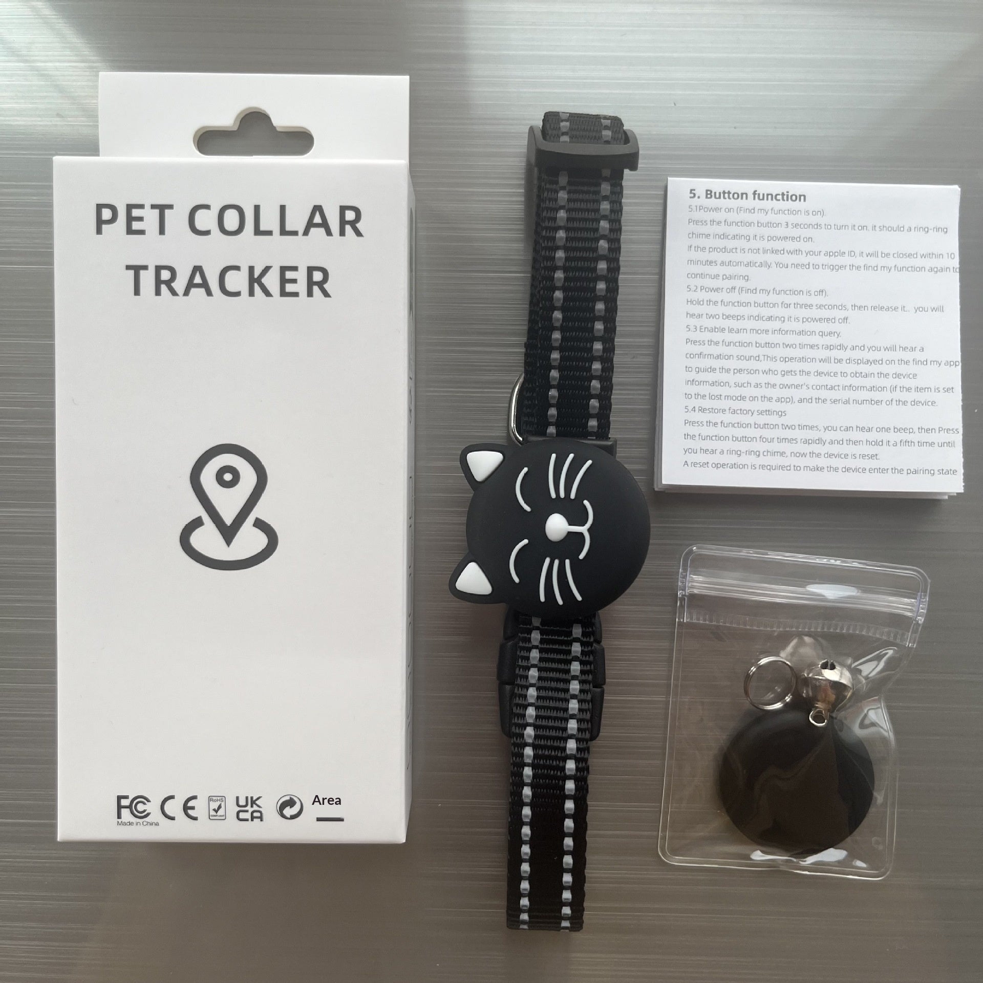 Smart GPT Pet Tracker Trouver Collier Anti-Lost Cat Locator Ajustable Sécurité Buckle Reflect
