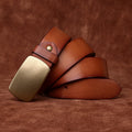Ceinture de smooth Buckle Retro de la couche supérieure large