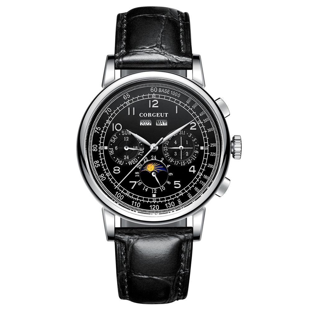 Montre d'affaires mécanique automatique pour hommes