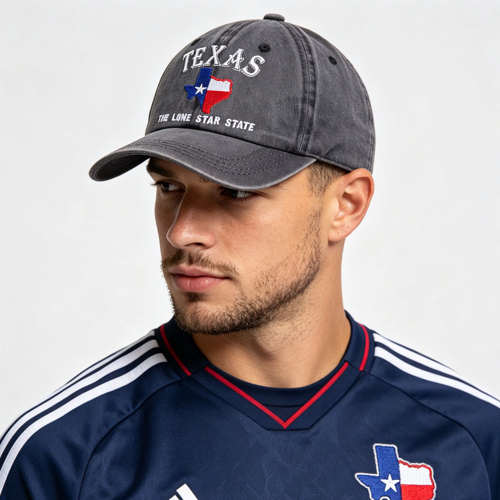 2pcs Texas La casquette de baseball brodée de l'État Lone Star - FC Dallas Coupe du monde Fan de football H