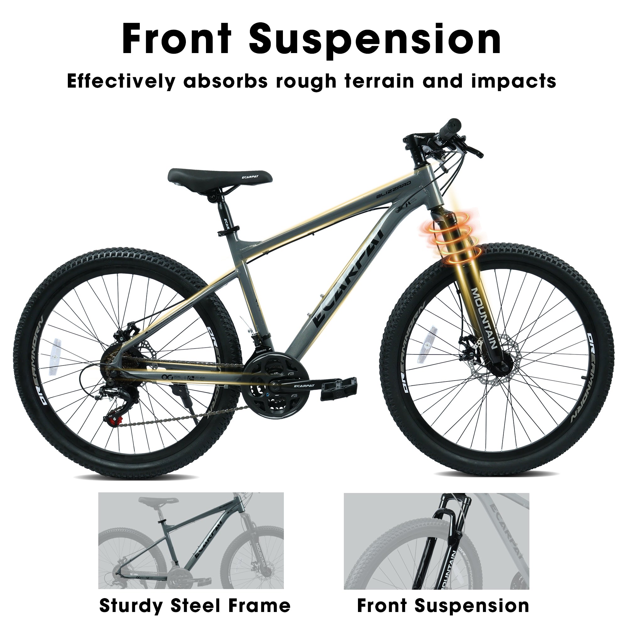 A26317 KIAPALNO Vélo de montagne tout-terrain de 26 pouces avec freins à disques