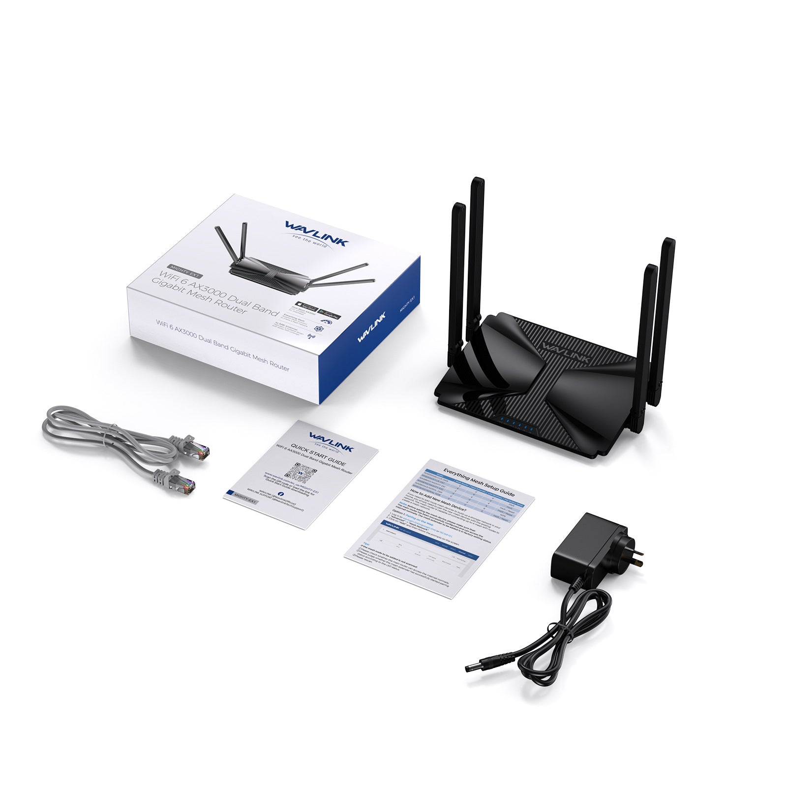 AX3000 Double-Band Gigabit Mesh Wi-Fi sans fil 6 Routeur avec 5dBi High-Gain Four-Antenna Des