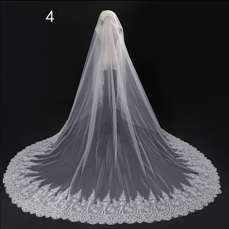 Mariée Mariage Maître Veil Long Tail
