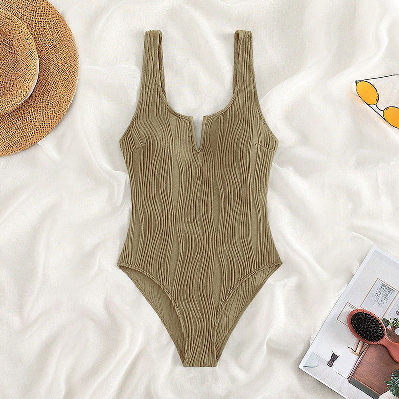 Maillot de bain simple à rayures en forme de figure