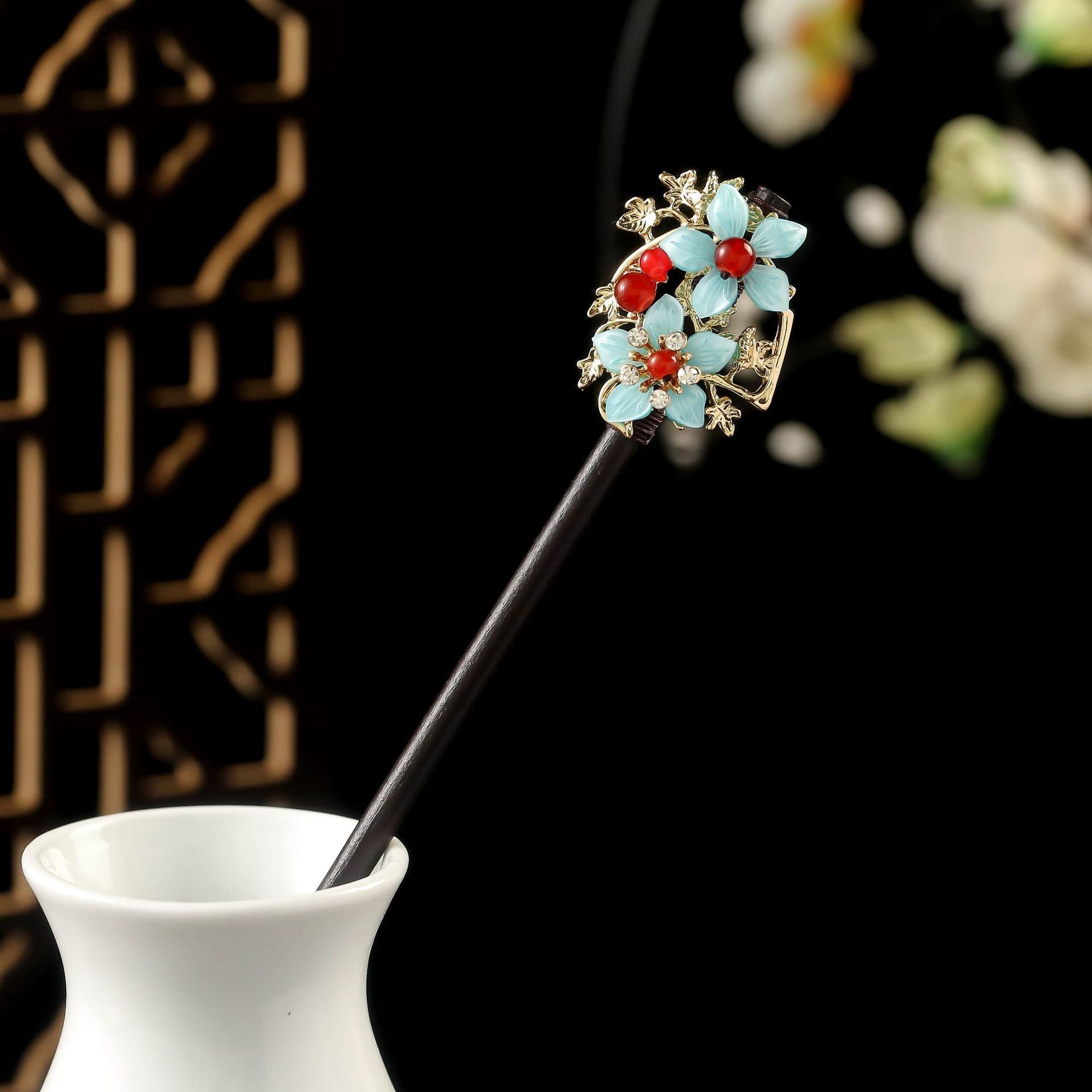 Épin à cheveux en bois de style chinois pour Updos