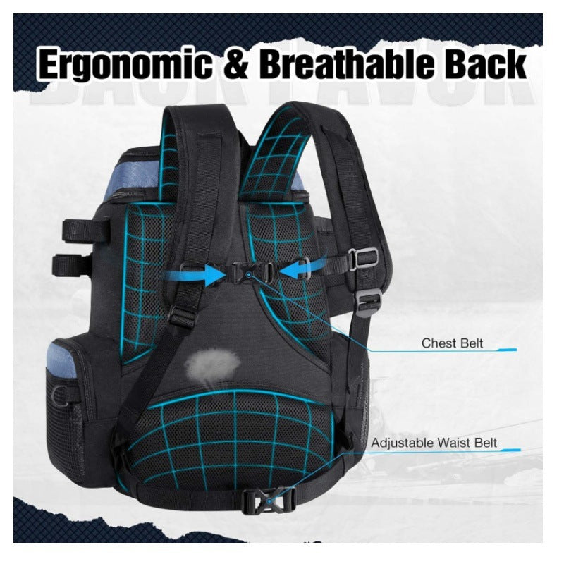 Sac à dos de pêche Tackle avec couverture imperméable
