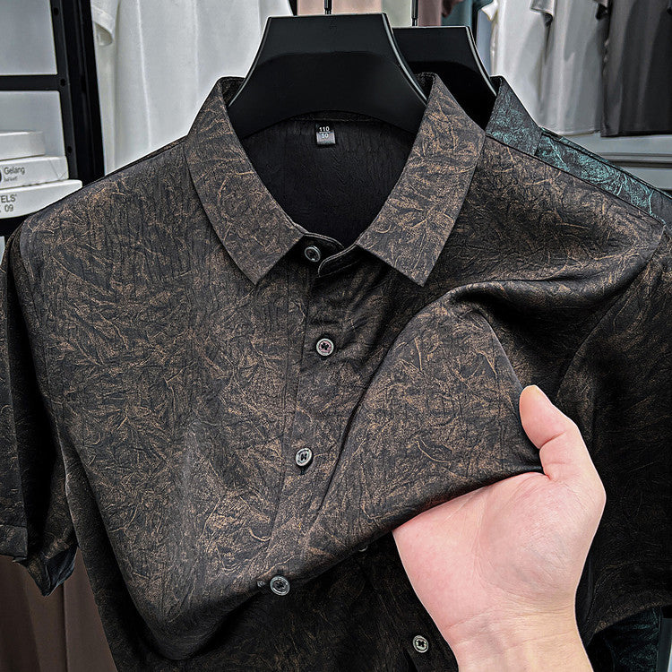 Haut de chemise imprimé manches courtes pour hommes