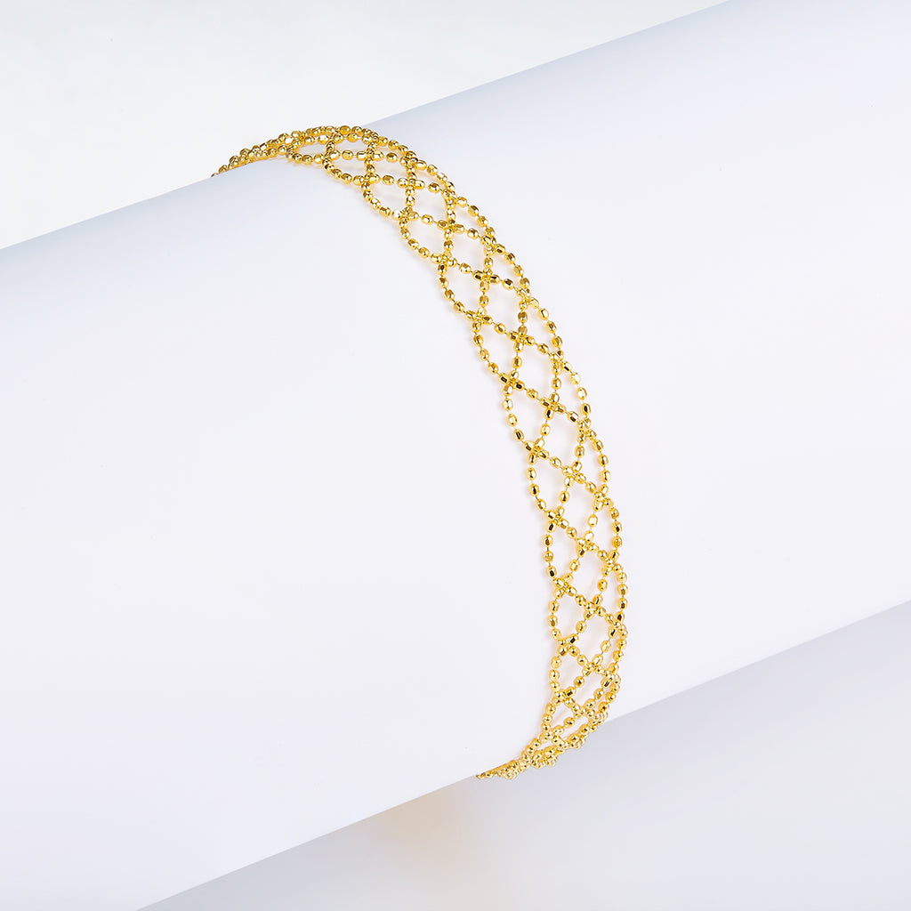S925 Argent Sterling Bracelet en mailles creuses 2,2g Léger 18,5cm réglable 8,0mm Largeur 3