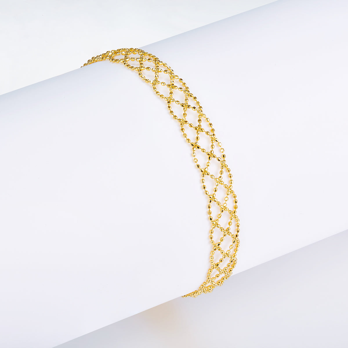 S925 Argent Sterling Bracelet en mailles creuses 2,2g Léger 18,5cm réglable 8,0mm Largeur 3