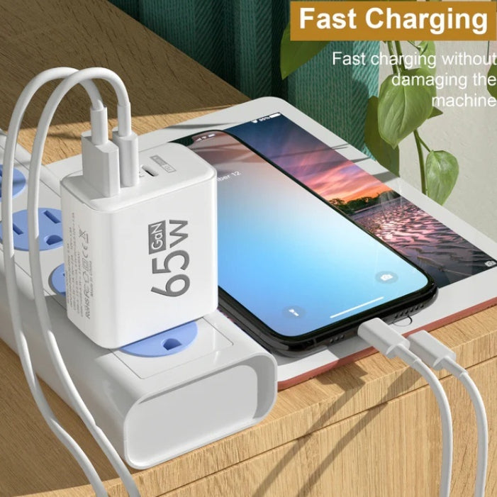 65W Carré givré 1USB 2PD Chargeur de téléphone portable multiports 5v2a 12W Char standard