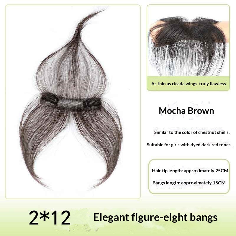 Women's Clip-In Bangs Hairpiece for Crown of Head